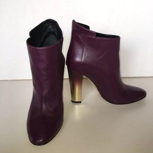 Oscar De La Renta Eggplant Booties Ombré Heel 37